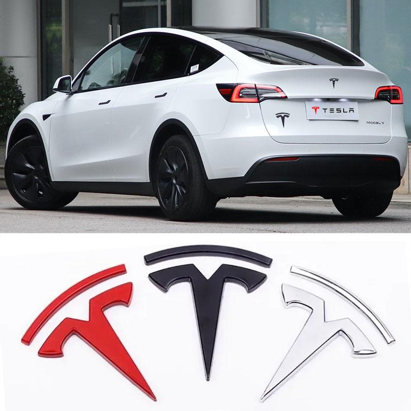 TKVLN1 Car Logo Stickers Fender Tail Trunk Label Decoration Decals For Tesla Model 3 Model S Model X Model Y Cybertruck Roadster SpaceX
