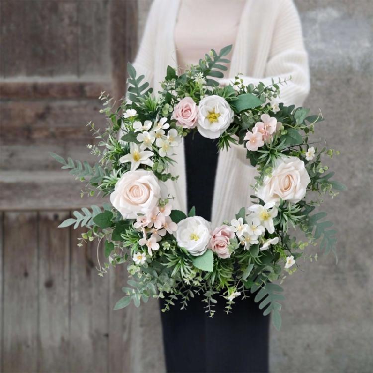 Blumenkranz,Künstlicher Rosenkranz Frühlingskranz Valentinstagskranz Geschenke