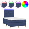 Maison Exclusive - Sommier à lattes de lit matelas et LED bleu 120x190 cm tissu