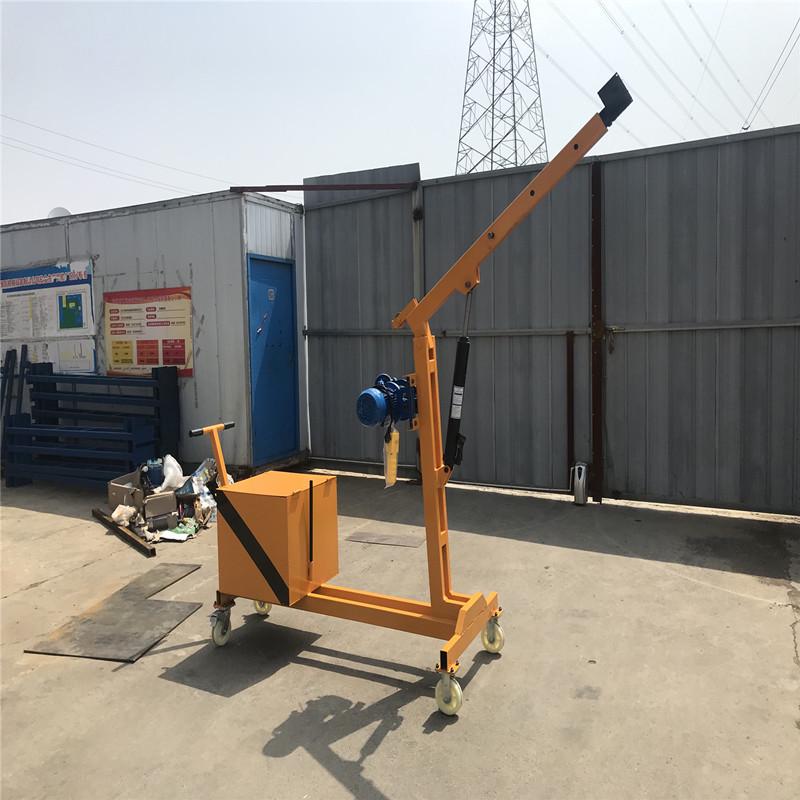 Fully Electric Single Arm Hydraulic Crane with Legless Counterweight for Efficient Handling.