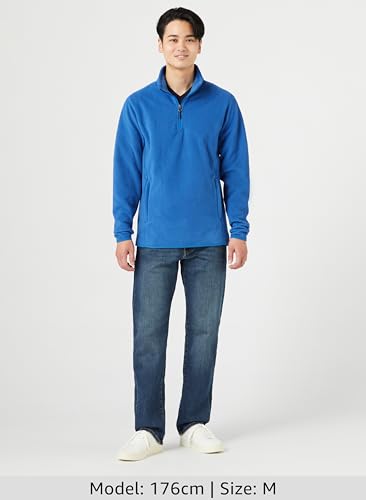 Amazon Essentials Men's Quarter-Zip Fleece Jacket, Cobalt Blue, Size M