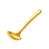 Korean Style Gold-Plated Stainless Steel Kitchen Utensil Set: Non-Magnetic Ladle, Slotted Spoon, and Frying Spatula.