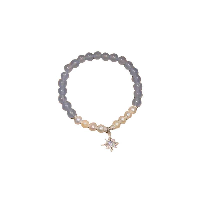 Tidal Tears Aquamarine Pearl Bracelet Women's Niche Design Temperament Versatile Exquisite Cold Beaded Jewelry