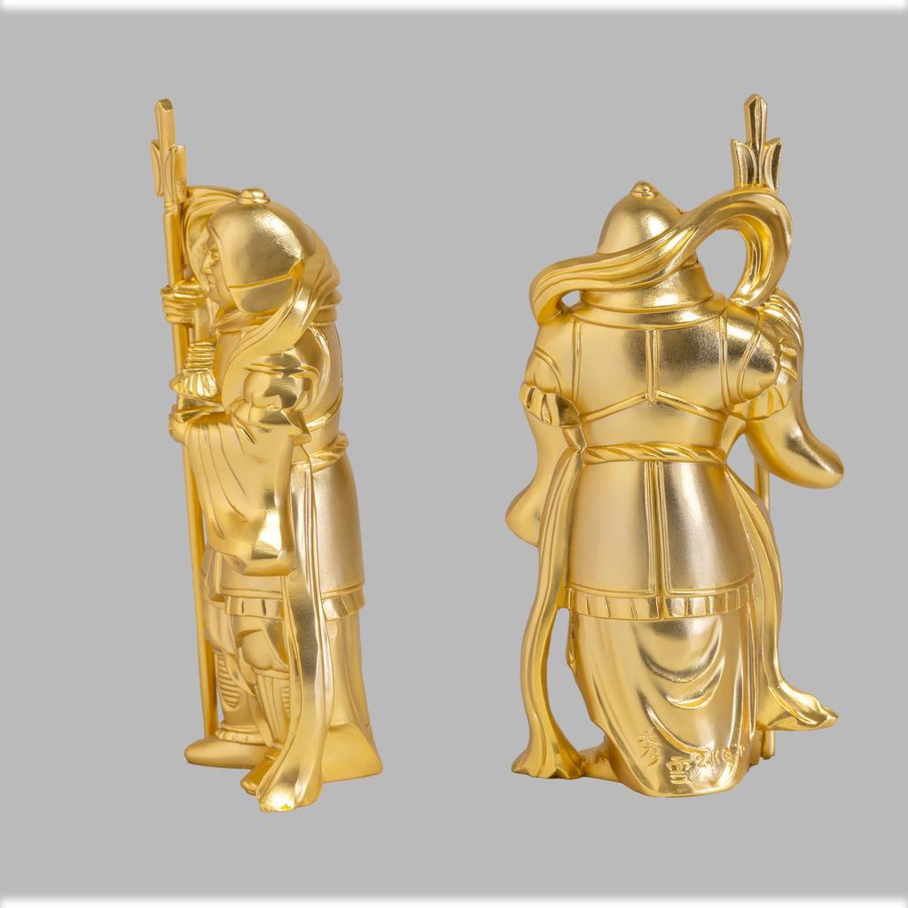 one of the Seven Lucky Gods by Makita Original Buddhist Takaoka bronzeware Bishamonten, (gold-plated/24k gold) Shuun. model statue, (Bishamonten