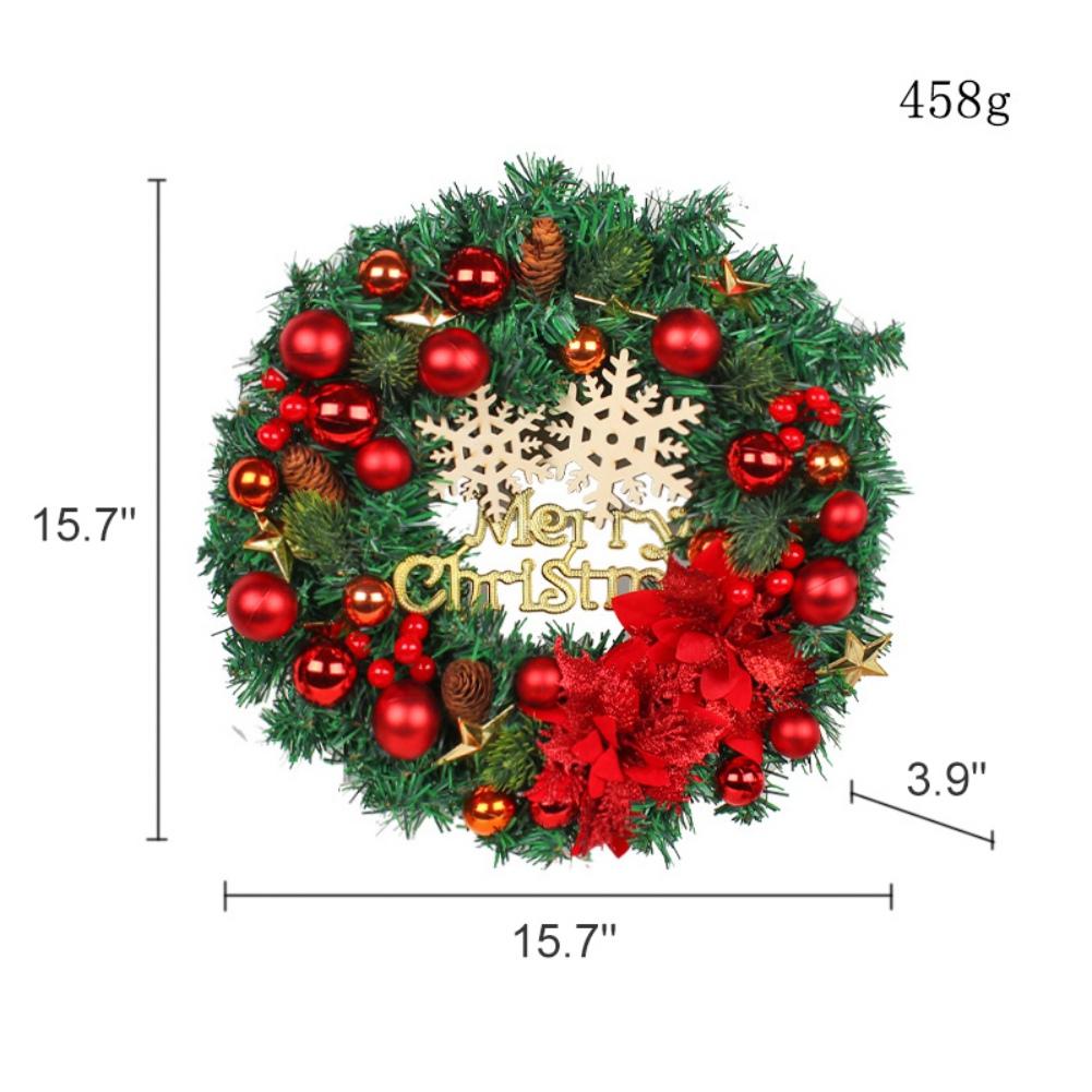 Christmas Wreaths for Front Door Winter Colorful Plating Balls Wreath with Merry Christmas Signs for Home Decor Party Holiday
