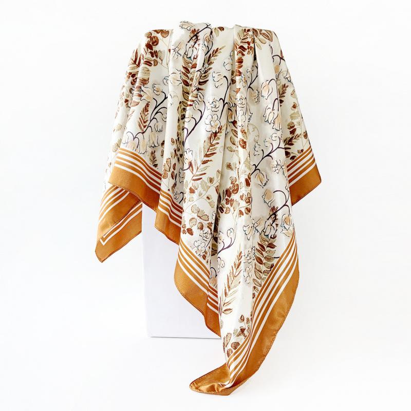 New-style headscarf, 90cm silk scarf, fresh floral print, square scarf, ladies’ large scarf 90x90cm