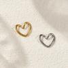 304 Stainless Steel Valentine's Day Charms Enamel Heart Hollow Pendant For DIY Necklace Jewelry Making 17mm X 15mm, 5 Piece