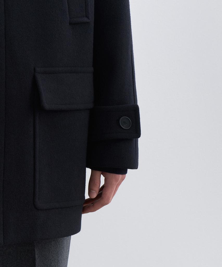 Musinsa Standard Wool Blend Oversized Muff Pocket Half Balmacaan Coat [Navy]