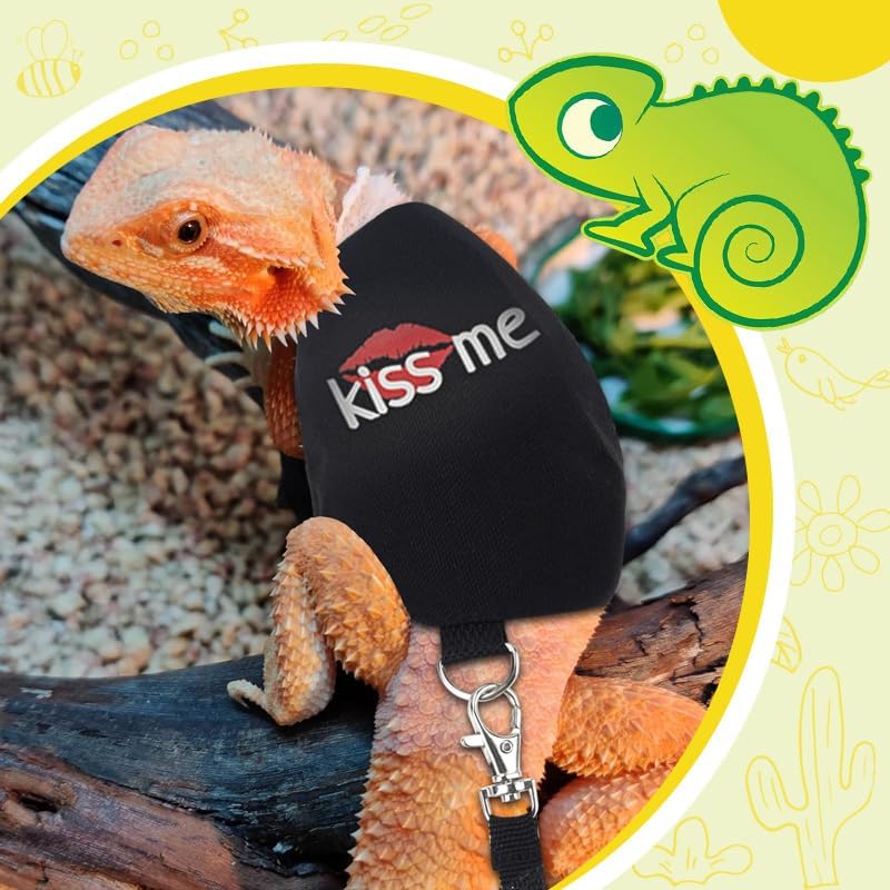 Bearded Dragon Leash and Harness Adjustable - Bearded Dragon Leash and Harness Set with Lizard Luminous Leash for Amphibians Chameleons Small Pet