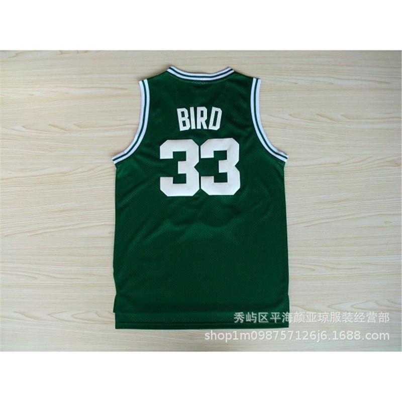 Embroidered Boston Celtics 33 Larry Bird Basketball Jersey Men Women Sportswear Breathable Bamboo Charcoal Fiber