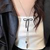 Bow Ballet Shoes Pendant Necklace Adjustable Autumn and Winter Long Sweater Chain Korean Sweet and Cool Neck Accessories Women