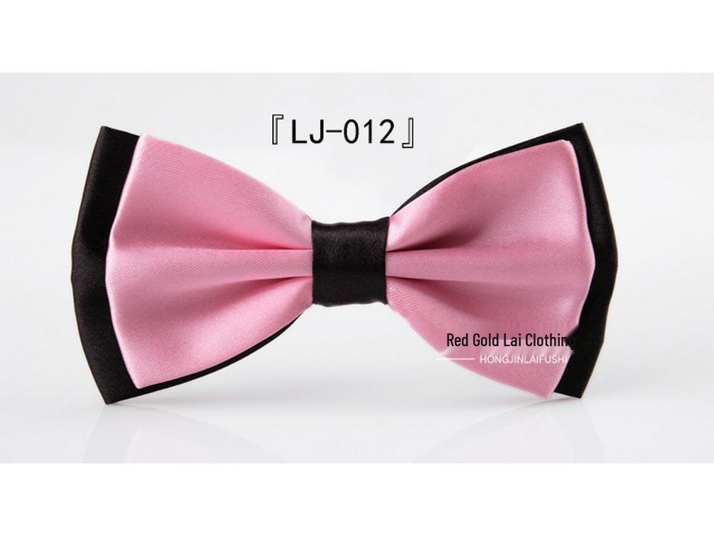 Men's Korean Style Color Block Bow Tie - Custom Business Casual & Formal Fashion Accessory