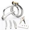 Stainless Steel Male Chastity Device with Catheter & Sounds,Cock Cage,Penis Ring Lock,Adult Game,Cock Ring A279-Plus Device