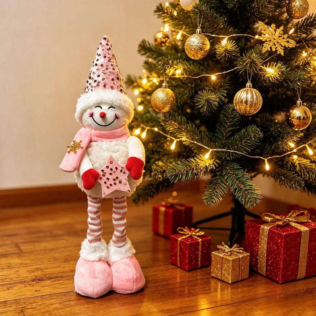 Christmas Sequin Snowman Figurine Ornament and Decoration Gift