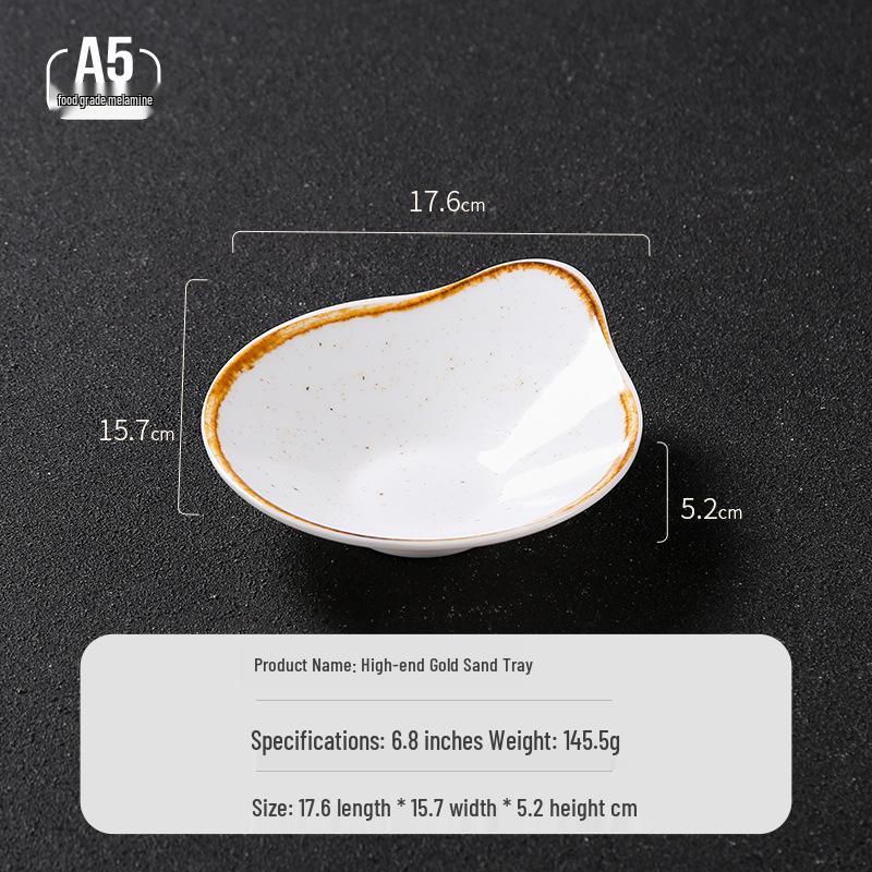 Melamine Dual-Compartment Dipping & Sauce Dish - Imitation Porcelain Tableware for Hot Pot & Barbecue