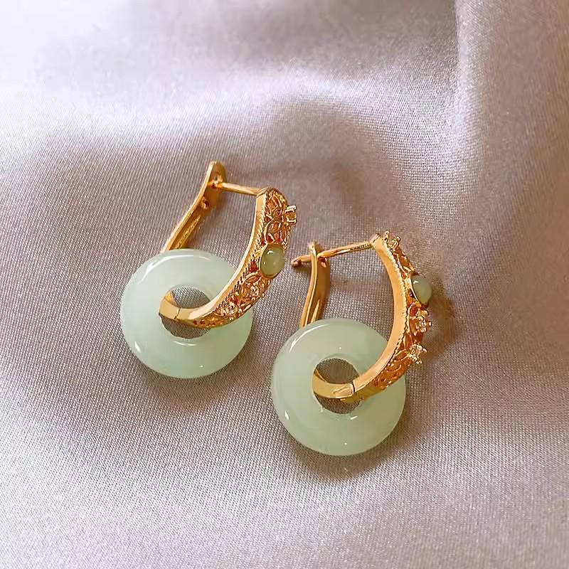 Manșete de urechi cu flori din email retro chinezesc: Cercei de lux cu zircon