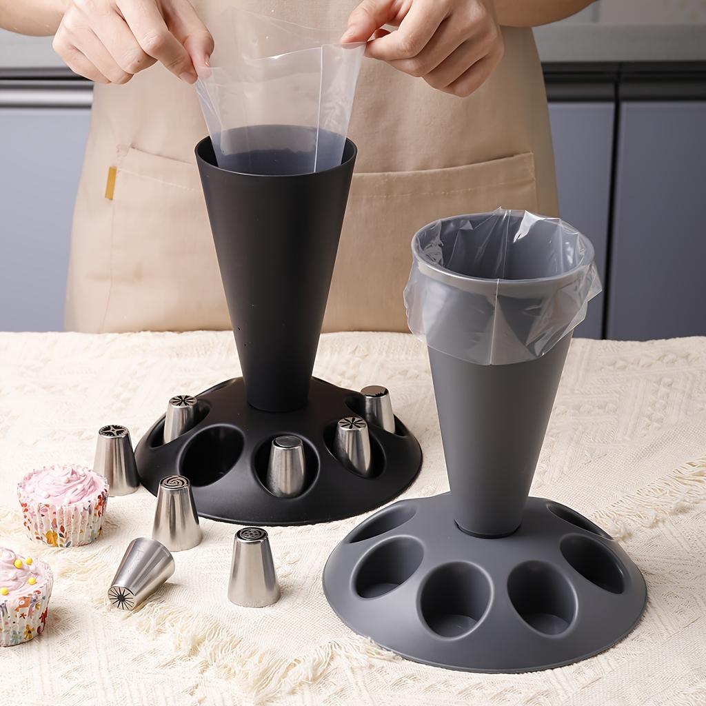 1 Set Cake DIY Piping Stand, Home Cream Piping Bag and Nozzle Decoration Display Rack, Kitchen Baking Storage Tool