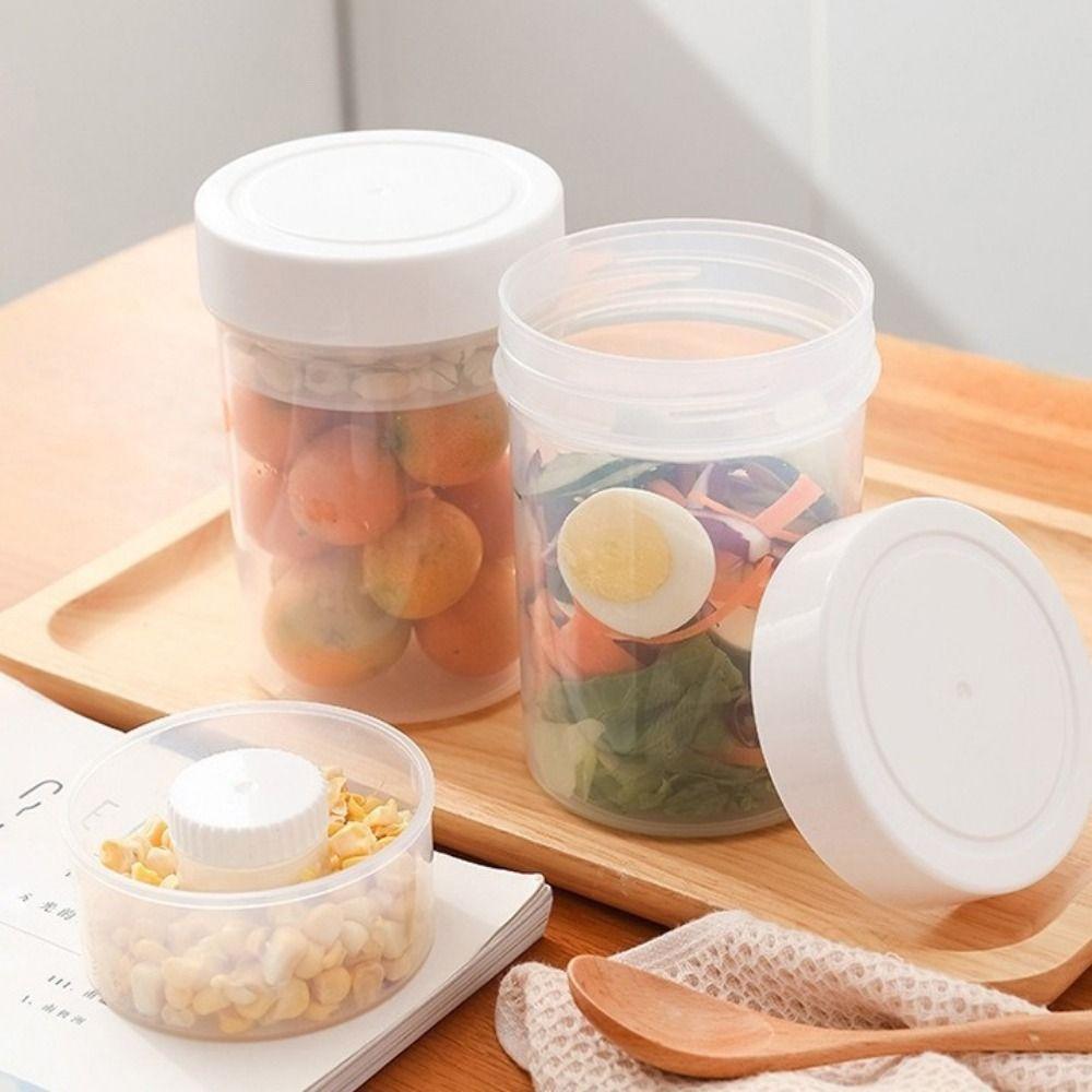 Plastic Double-Layer Salad Cup 750 Ml Oat Cup Multi-functional Breakfast Cup  Home Kitchen