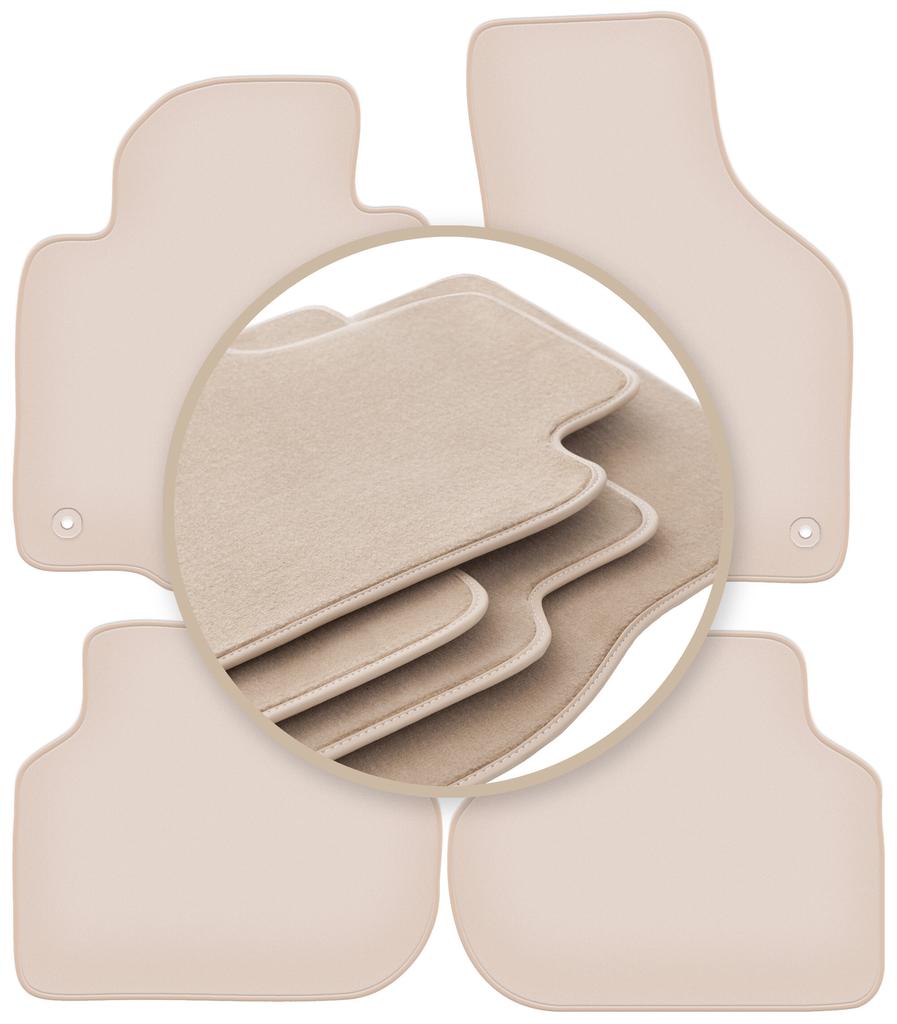 PREMIUM beige Fußmatten für: Volkswagen Jetta VI Limousine, Kombi, Variant 2010-2018