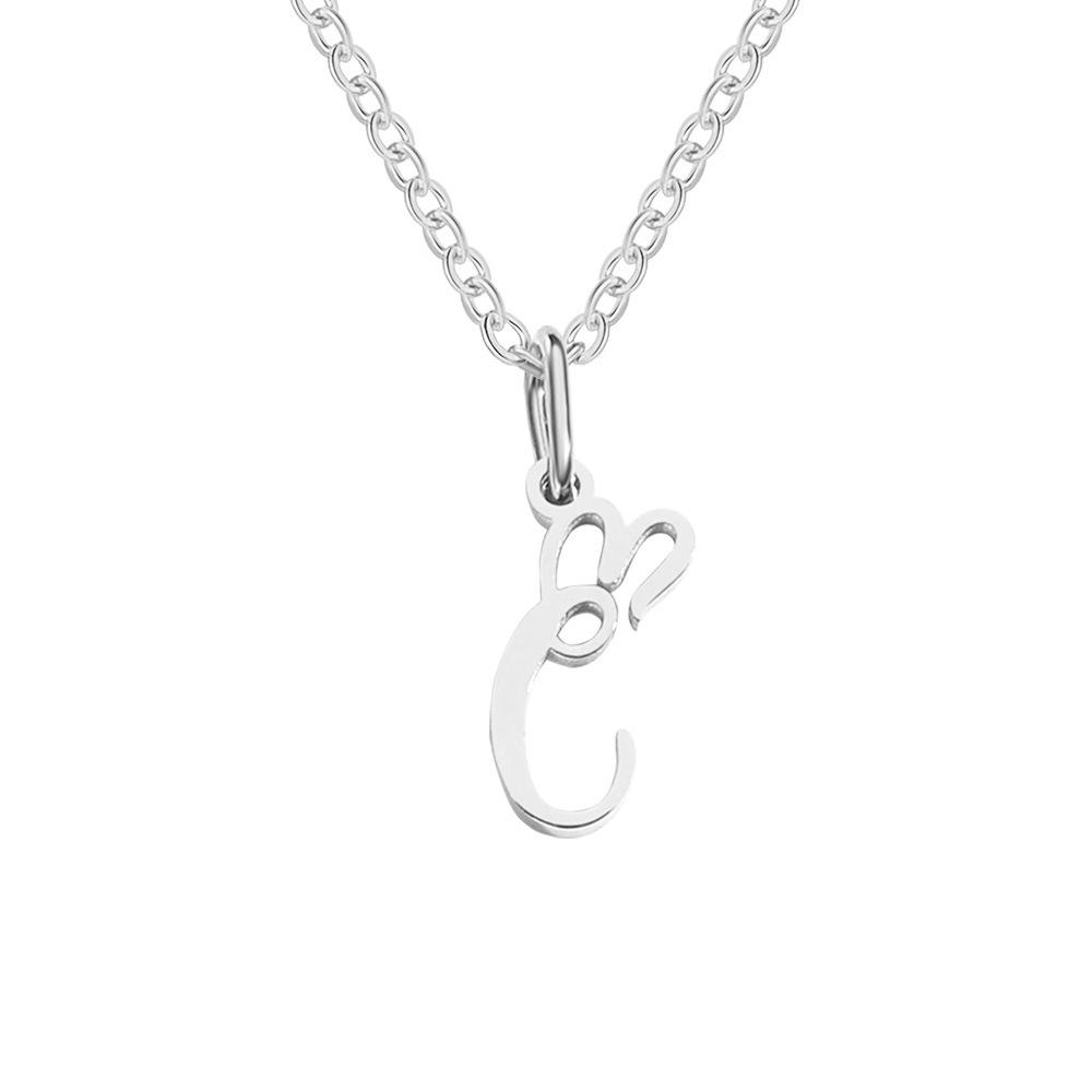 St. Delan Versatile 26-Letter Stainless Steel DIY Necklace Pendant