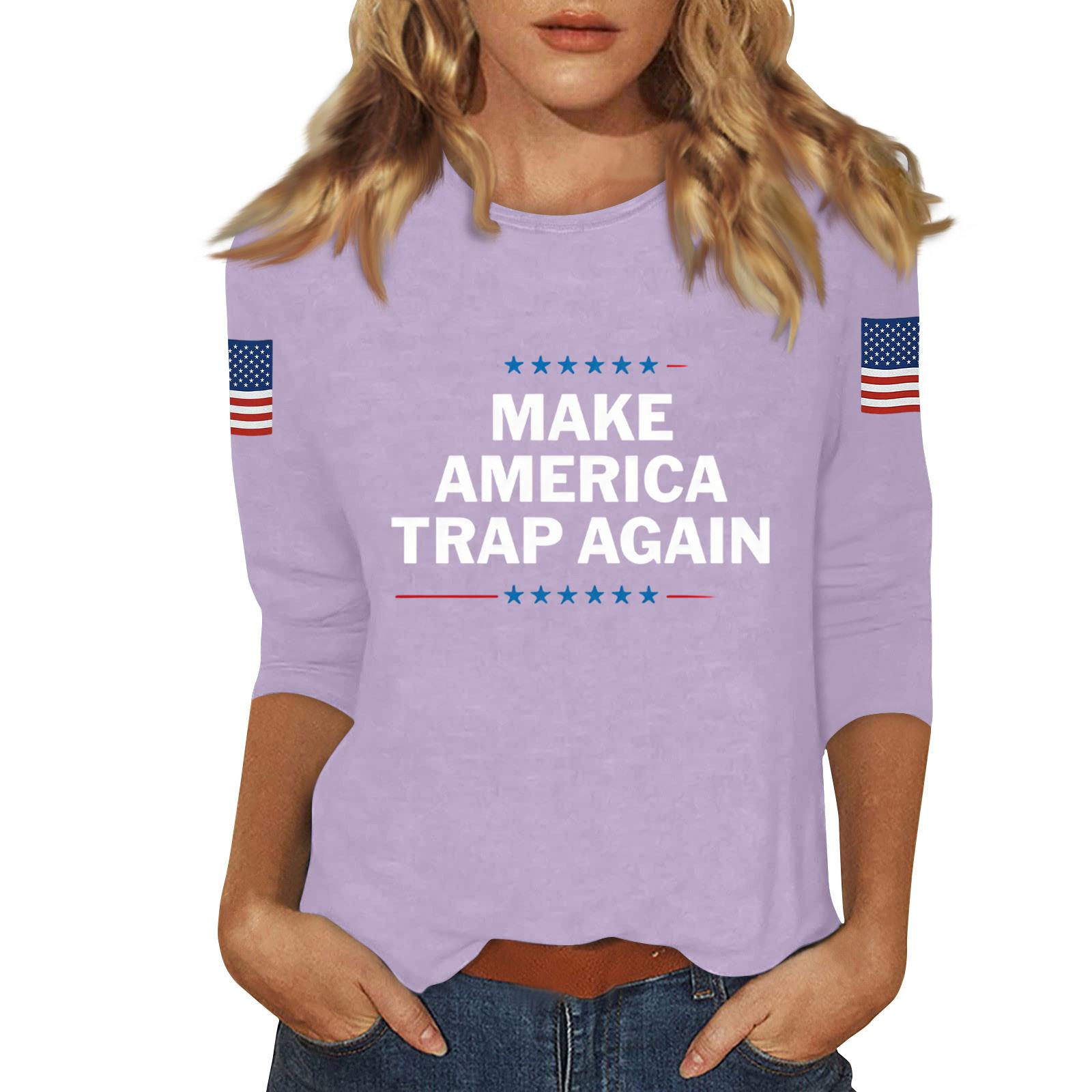 

Women s Casual Fashionable Sexy Comfortable Neck Three-Quarter Sleeve Top S фиолетовый