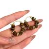 Elegant Retro Coffee Stud Earrings for Women - 2026 New Style, Versatile Autumn/Winter Accessory