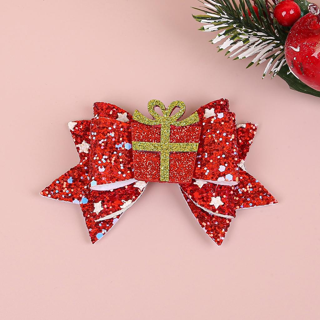 Kids Christmas Hair Bows For Cute Girls Hair Clip Hairpin Elk Santa Claus Barrettes Children Christmas Party Hair Accessories