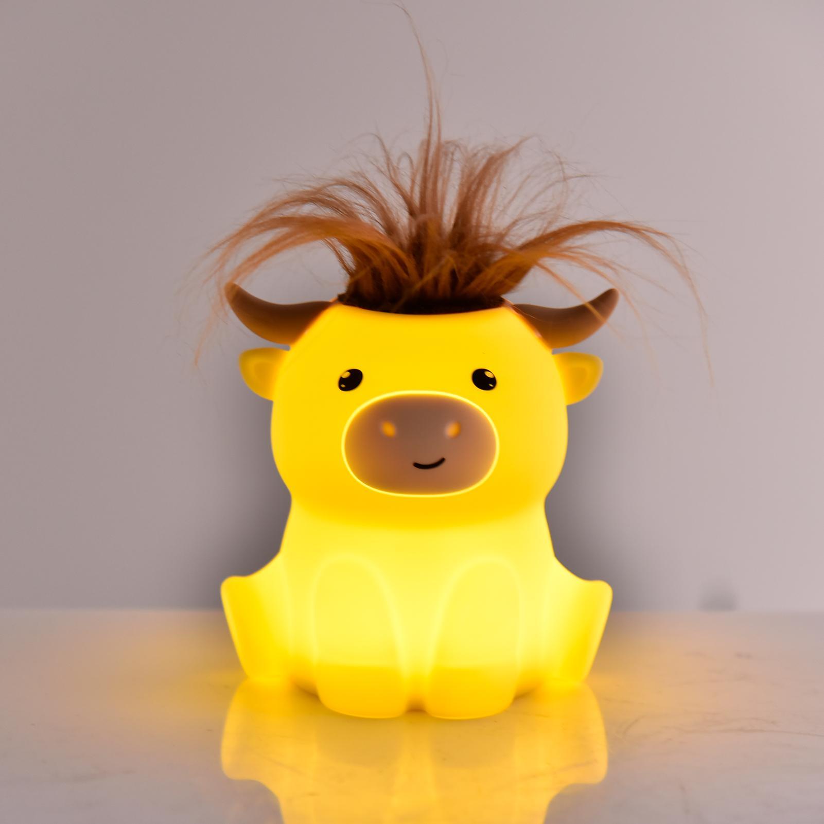 

Kids Night Light Cartoon Cattle 2 Brightness Lamp with 20min Timer Bedroom Decorative Lamp for Home Bedside College Dormitory CN