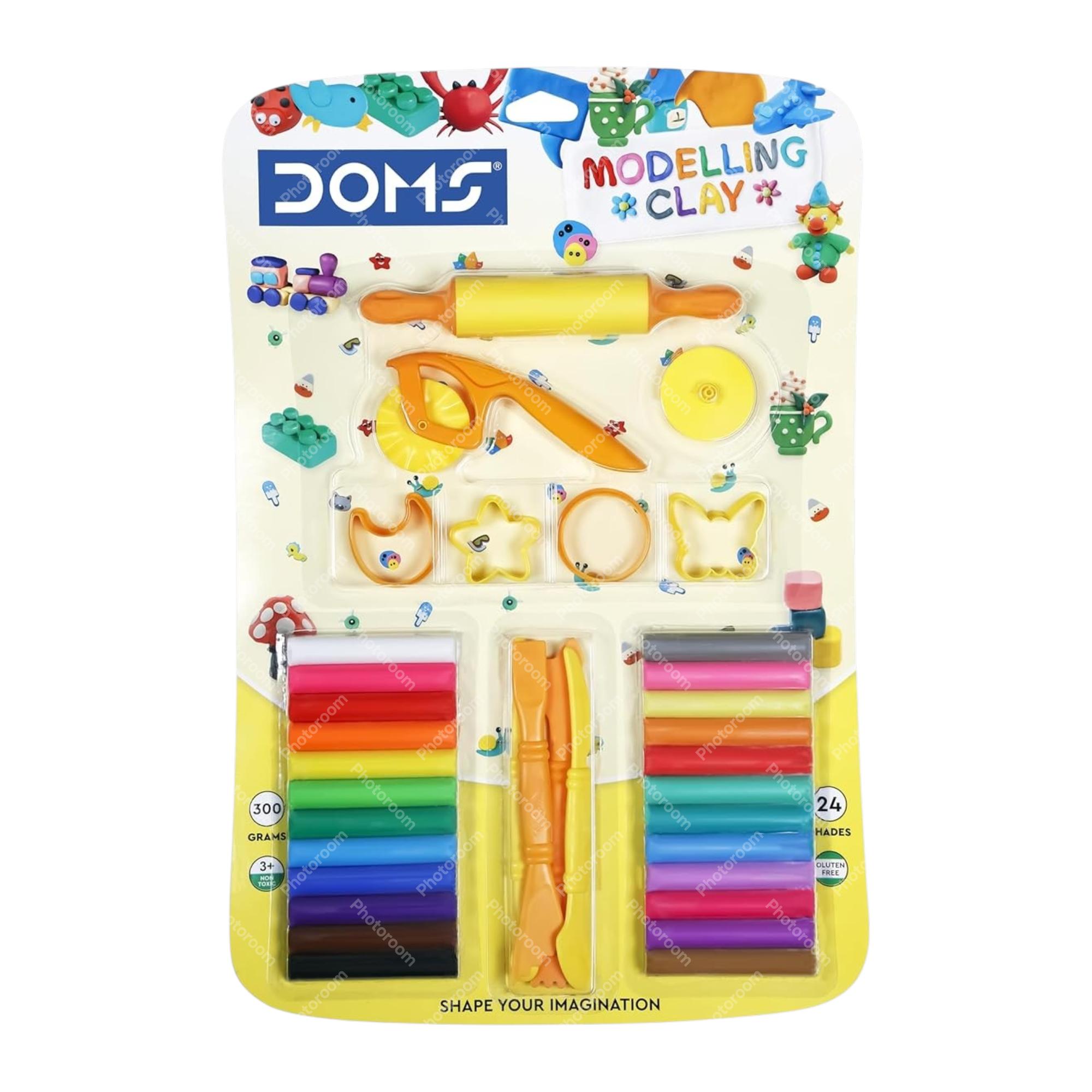 

Doms Modelling Clay Blister Pack Set Of 1 24 Unique Shades Soft Non Toxic Kids Craft Clay For School Art & Gifting