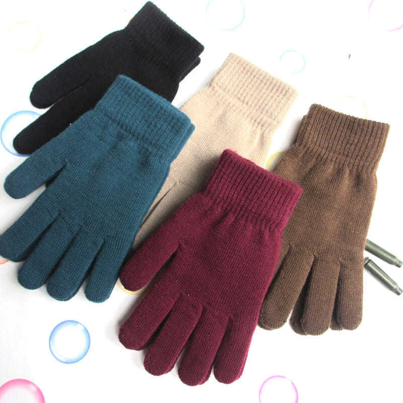 1 Paar gestrickte Handschuhe, Vollfinger-Handschuhe, Unisex, Winter, warm, verdickt, Outdoor-Zubehör, Fäustlinge
