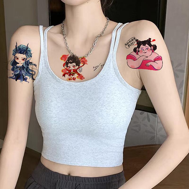 30 Piezas Nezha Ao Bing Impermeable y Duradero Tatuaje a Color Pegatina para el Brazo Personajes de Dibujos Animados Anime Tatuajes Temporales para Niños Calcomanía