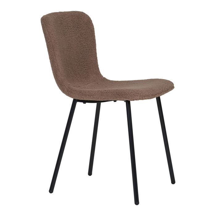 Chaise - EBUY24 - Halden - Lot de 2 - Tissu marron - Pieds en acier noir