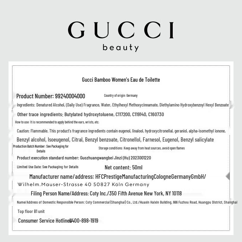 Gucci Bamboo Eau De Toilette for Women 50ml