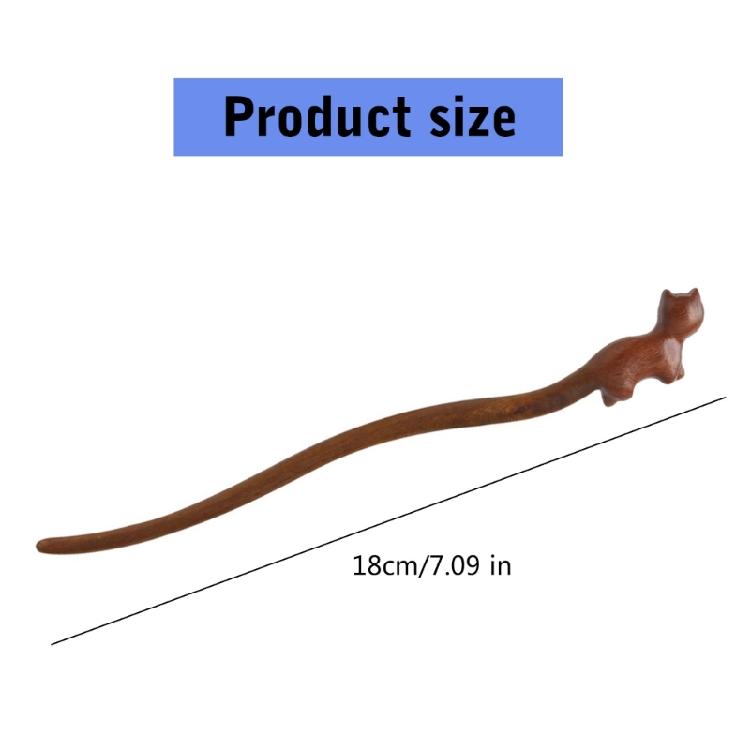 Wood Cats Hair Accessory Multifuntional Fashion Hair Jewelry Unique Cats Hairpin Wood Texture Suitable for Any Outfit