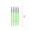 5Pcs 2 Way Nail Art Acrylic Silicone Point Flower Nail Pen Stainless Steel Dotting Tools Marbleizing Painting Pens