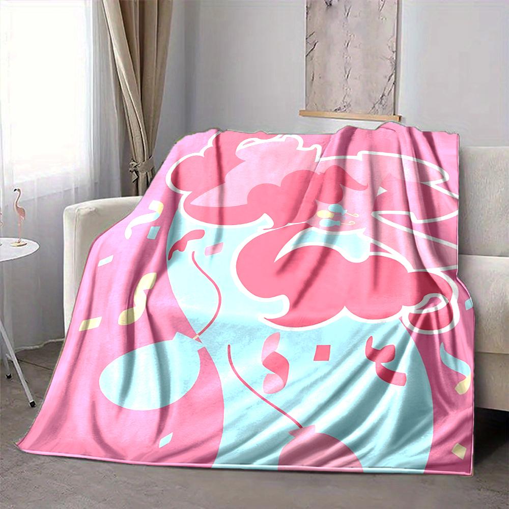 1Pc Abstract Pink Blue Shapes Flannel Blanket, Soft And Comfortable, Casual Warm, Camping Travel, Christmas, Halloween Xmas Gift Y1654