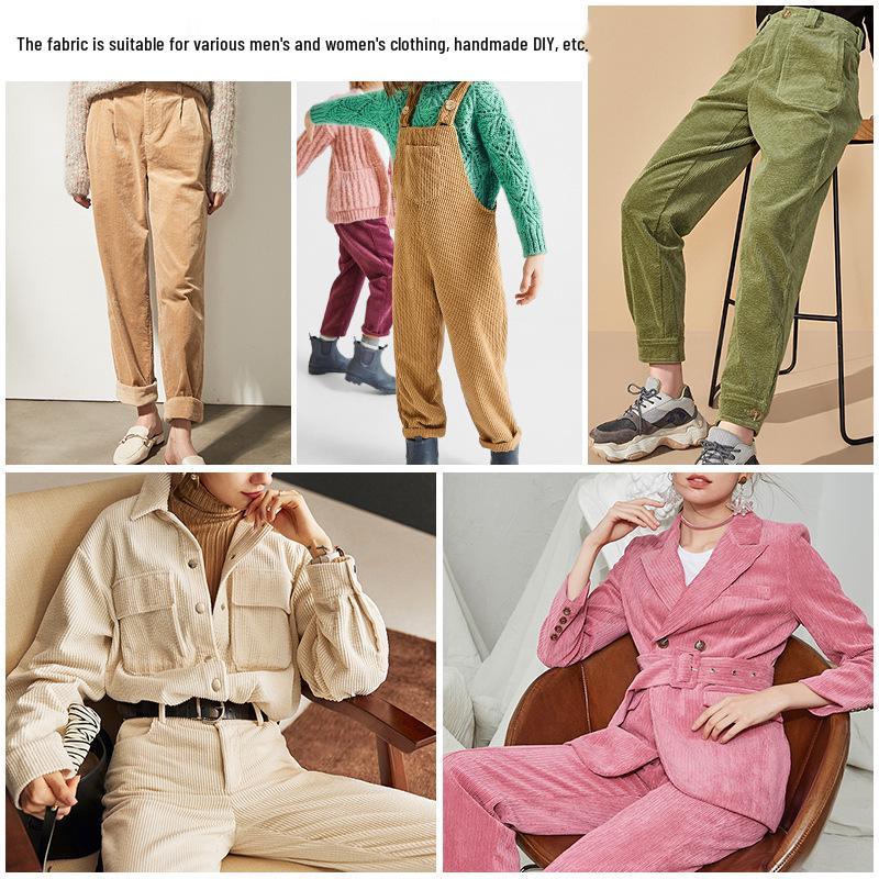 Corduroy Fabric Shirt Hoodie, Cotton Jacket, Suspender Pants, Velvet Sofa Cover, Corduroy Fabric Scraps.