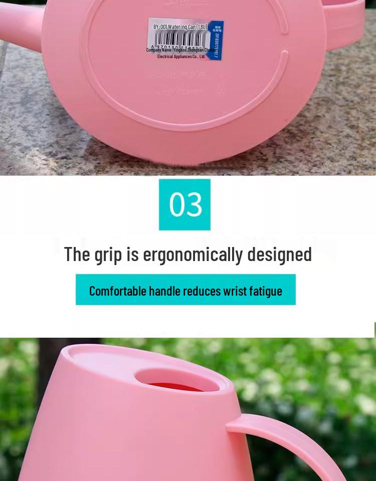 Macaron White Long Spout Watering Can: Resin, Durable, Dual-Purpose for Flowers & Vegetables.