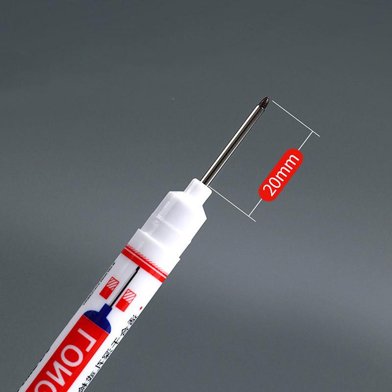 20Mm Black/Red/Black/Blue Ink Long Head Markers Pen Bathroom Woodworking Decoration Multi-Purpose Deep Hole Marker Pens