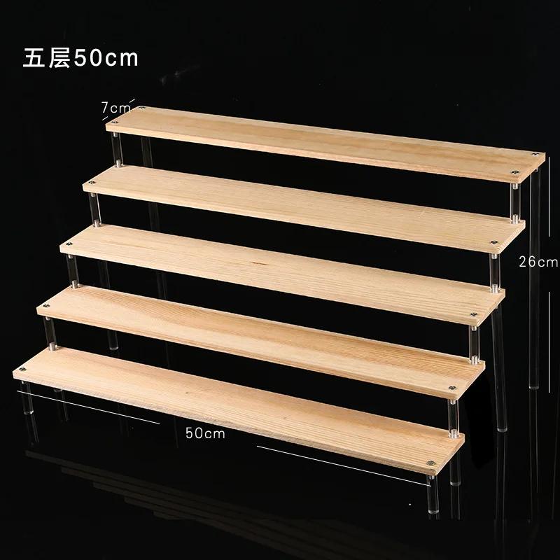 Acrylic Wooden Display Riser Stand for Funko POP Figures,Earring Ring Holder Cupcake Stand,Perfume Stand Organizer Display