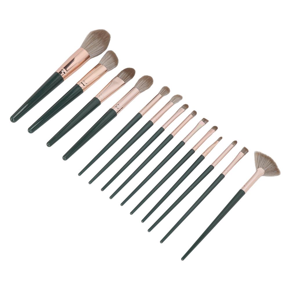 Set 14 Pennelli Trucco Polvere Correttore Fard Ombretti Blush con Verde St