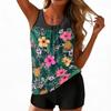 Swimsuits for Women Tankini Two Piece Modest Bathing Suit Floral Tank Top with Swim Shorts Tummy Control Swimwear
