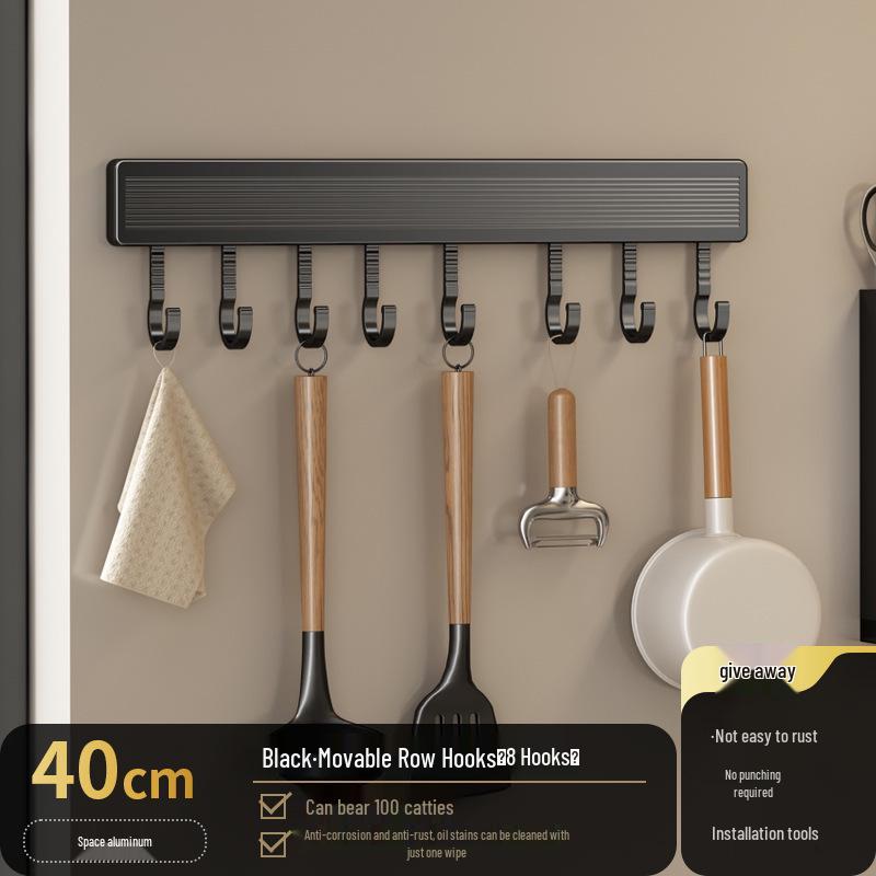 Multi-Functional Wall-Mounted Kitchen Hook Rack for Utensil Storage