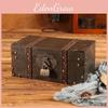 Desktop Wooden Vintage Storage Box With Lock For Home Office Organizing Decor