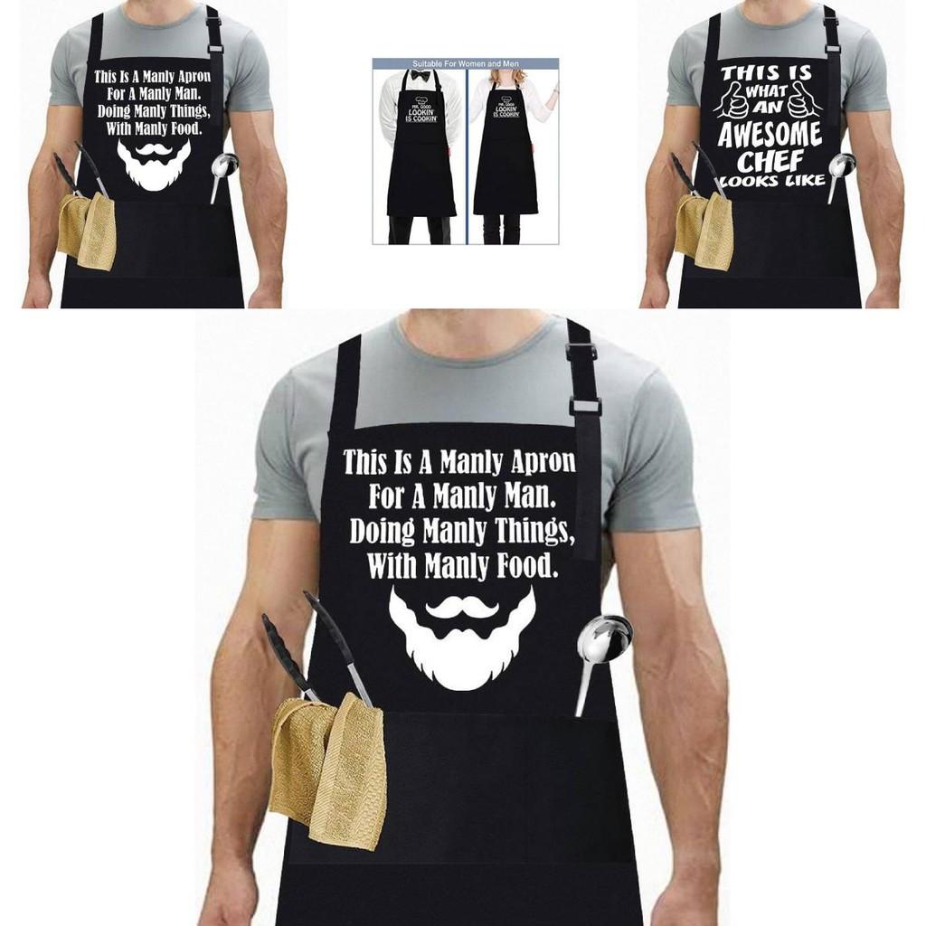 Modern Stylish Waterproof Bbq Apron With Creative Fun Prints For All Occasions