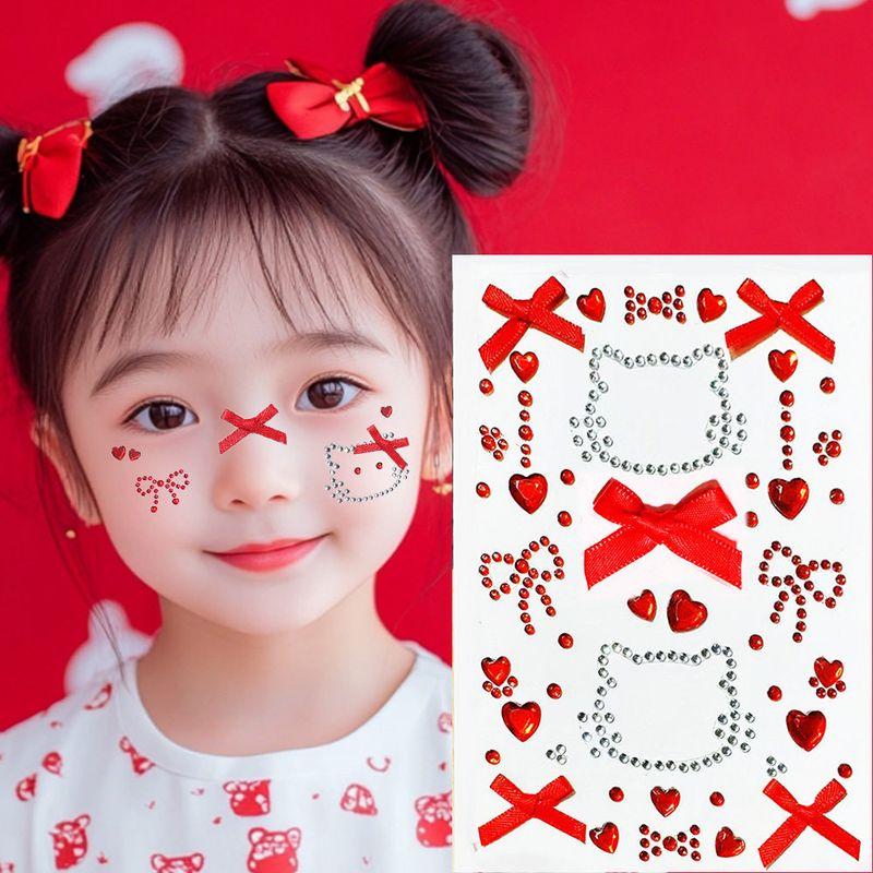 Decorative Stickers for the Face, Concert Face Stickers, Pink Bow Makeup Accessories, Face Makeup Stickers, Diamonds