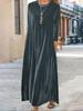 Abito di velluto da donna: Elegante, Spesso, Lungo Stile Coreano per Autunno/Inverno