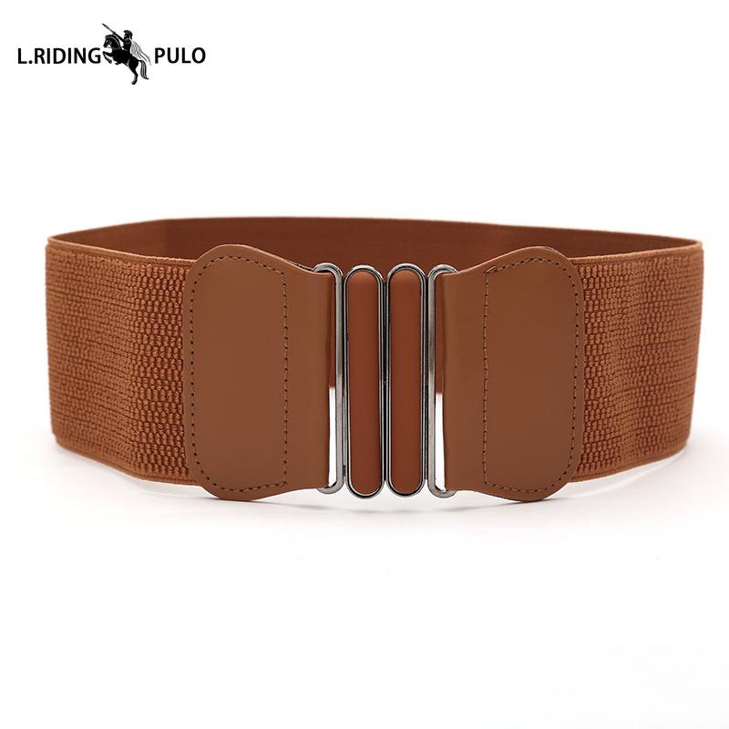 Damen Taillengürtel Locker und Eng Schlichte Dekoration Allround Kleid Daunenjacke Taillendekoration PU-Ledergürtel Elastisch 7,5 cm