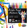 24/48/72 Acrylic Paint Markers: Dual Tip, Fast Drying Portable for Art Painting, Dot Art Coloring - Professional Artist Supplies