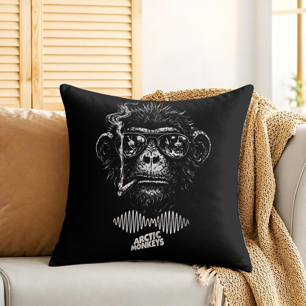 AArctic Monkeys Band Cool Cushion Cover Silky Short Plush Invisible Zipper Dustproof Sofa Pillow Case For Home Decor